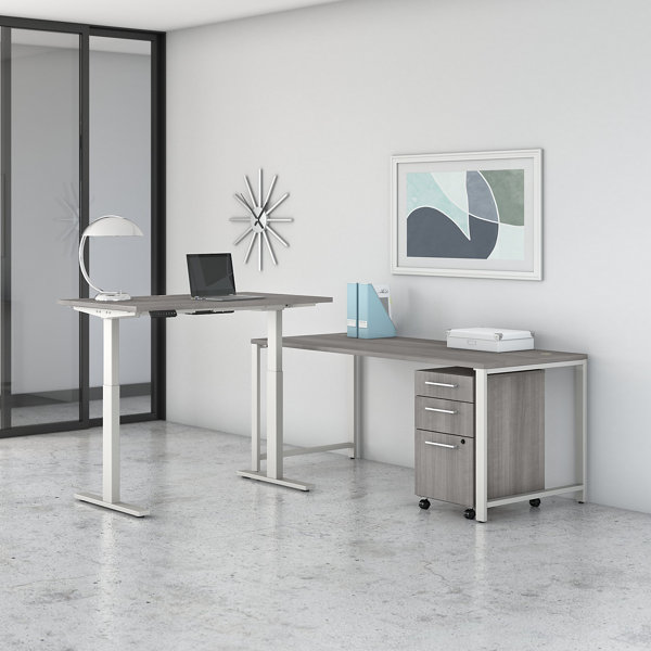 Bush Business Furniture Height Adjustable LShape Standing Desk